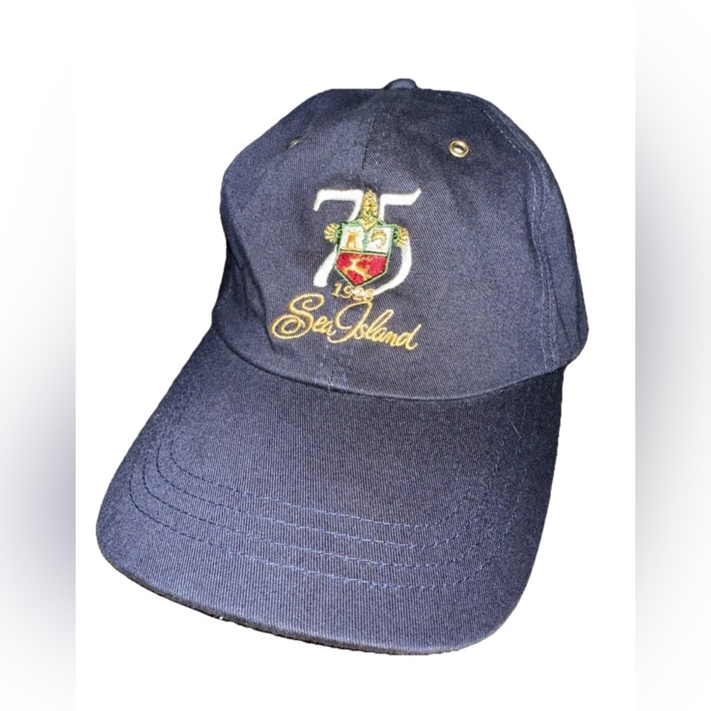VTG Y2K Sea Island 75 Anniversary Crest Baseball Cap Dad Hat
